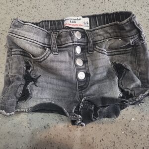 Abercrombie Kids Gray Distressed Denim Shorts
